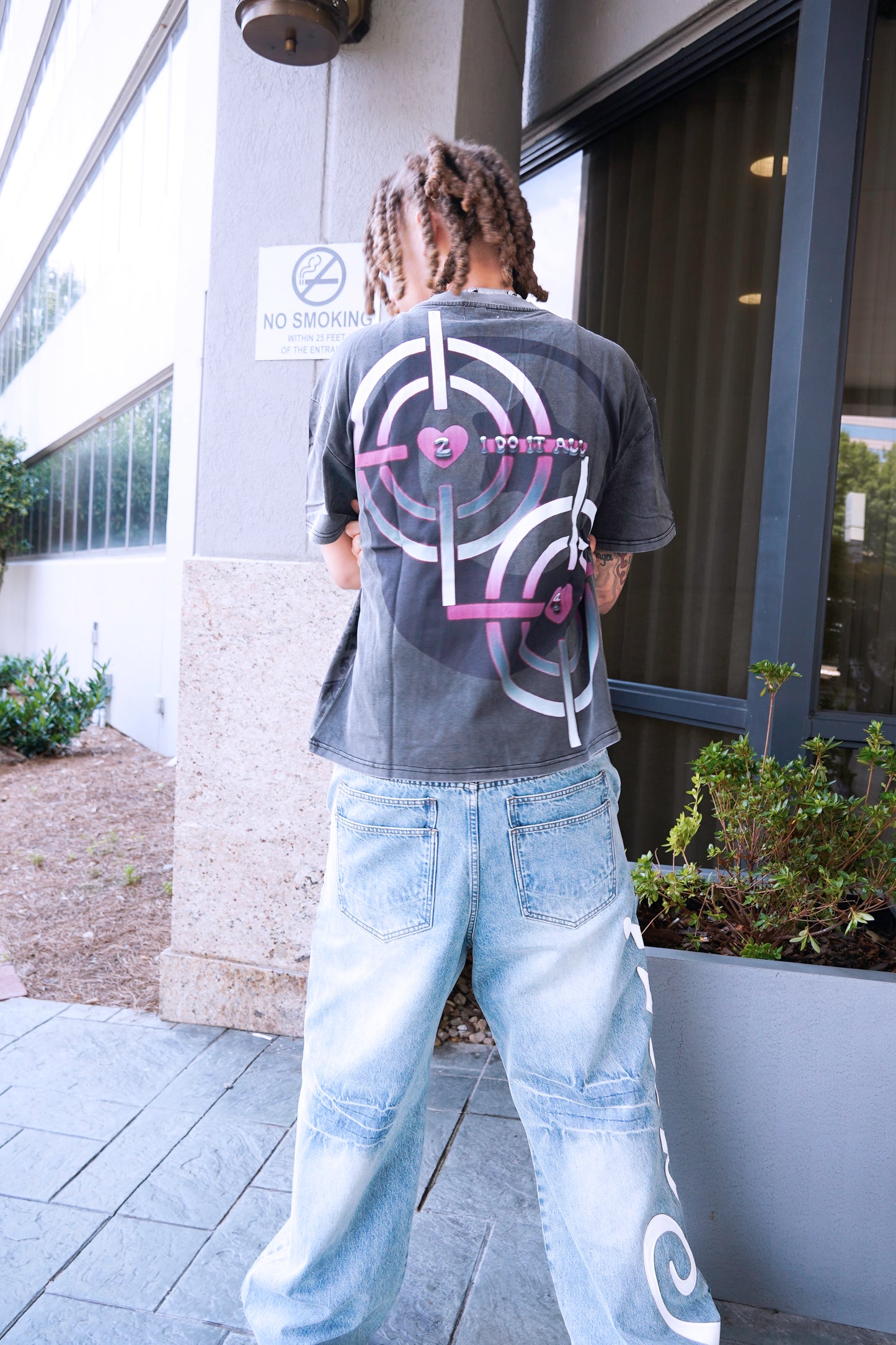 IDIA “SAFE XXX NO STRESS” Acid Washed T-Shirt